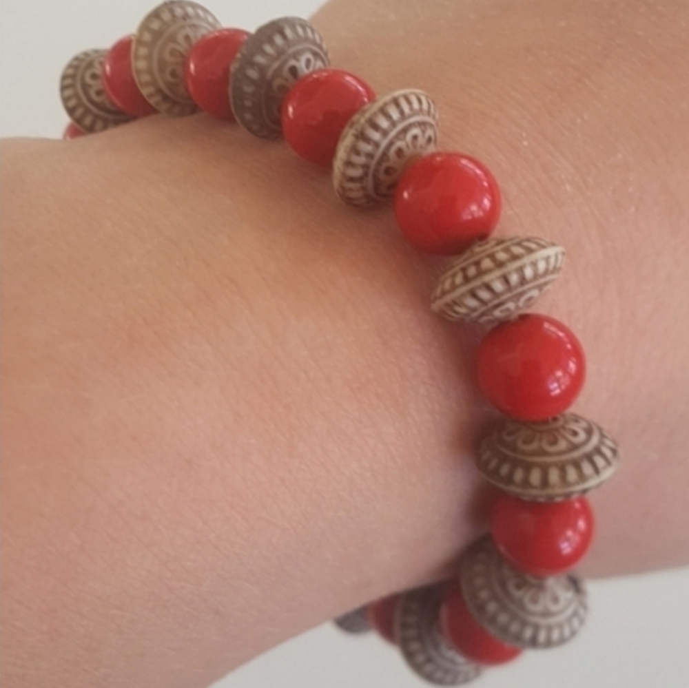 ♥ Cinnabar Tribal Bracelet